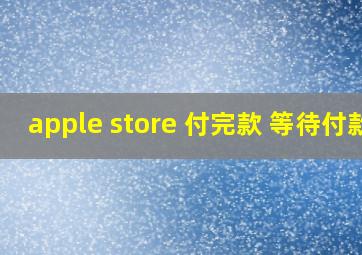 apple store 付完款 等待付款